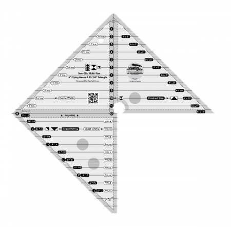 Multi-Size Flying Geese and 45/90 Degree Triangle Creative Grids Ruler