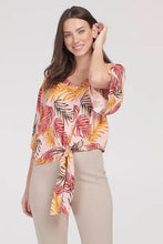 Load image into Gallery viewer, V-NECK LUREX BLOUSE WITH FRONT TIE
